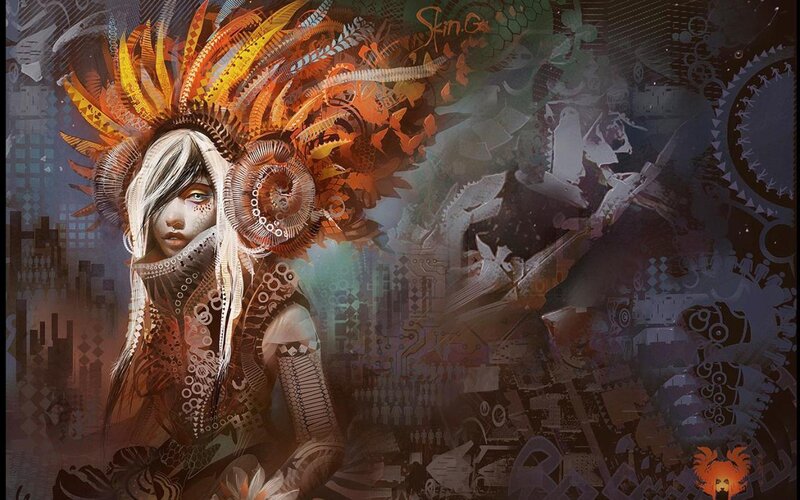 cyberpunk tribal warrior
