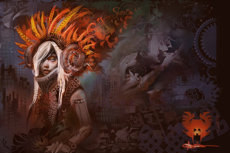 cyberpunk tribal woman