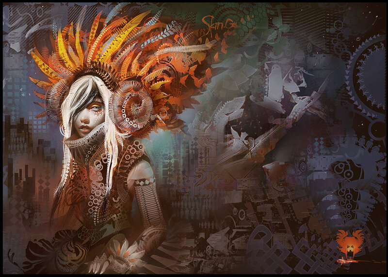 cyberpunk tribal woman