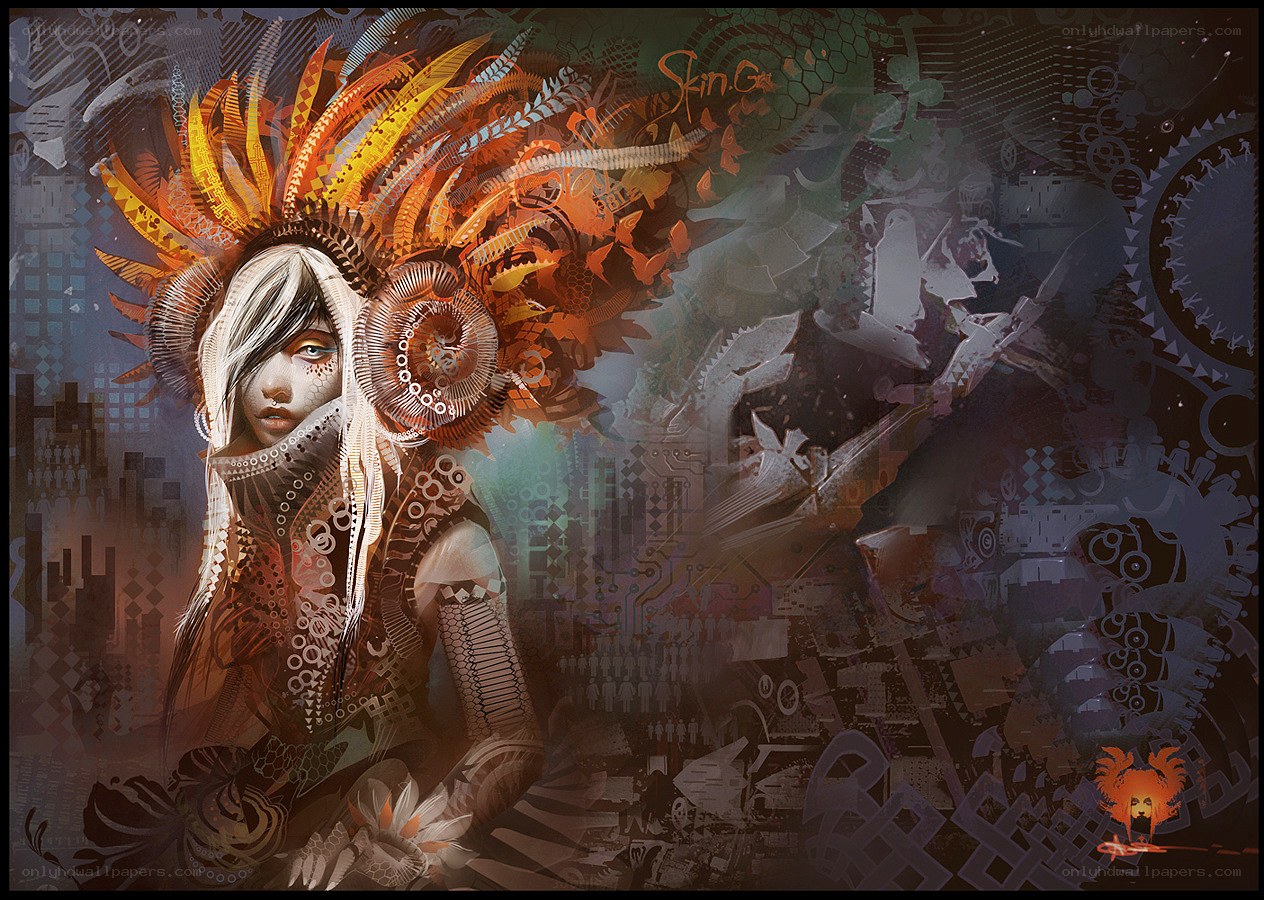 cyberpunk tribal woman