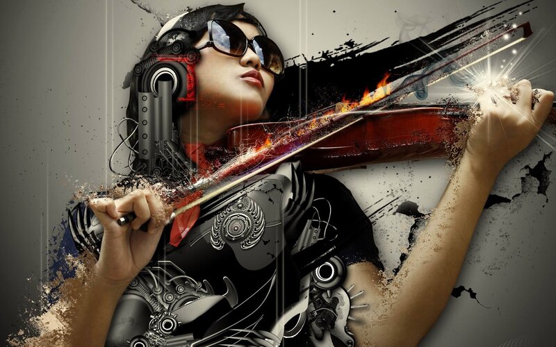 cyberpunk violinist