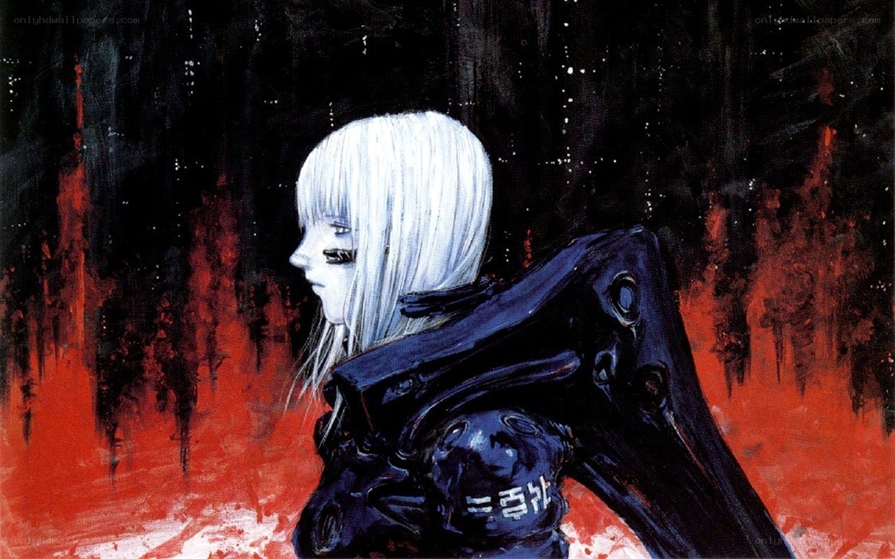 cyberpunk warrior in red darkness