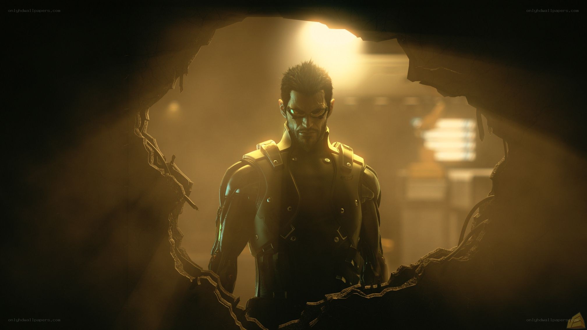 cyberpunk warrior in tunnel