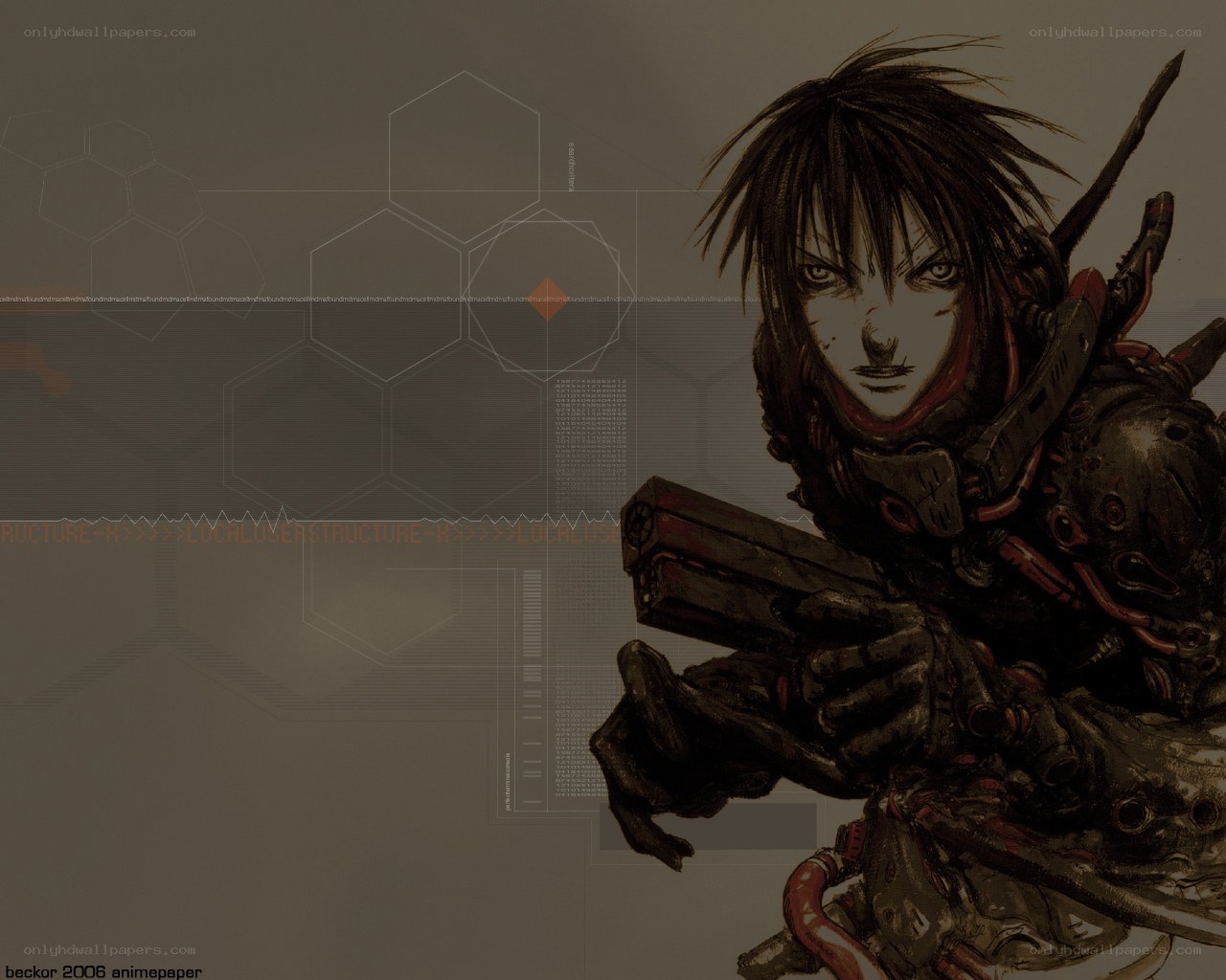 cyberpunk warrior with gun