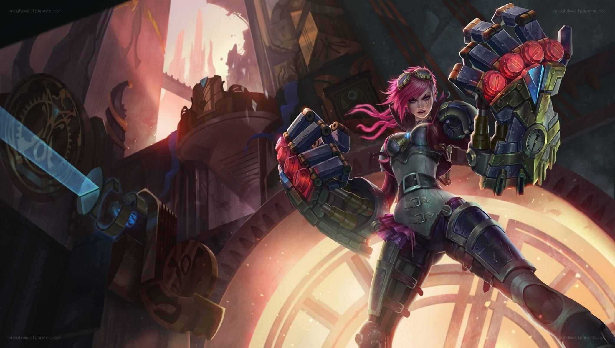 cyberpunk warrior with mechanical arms