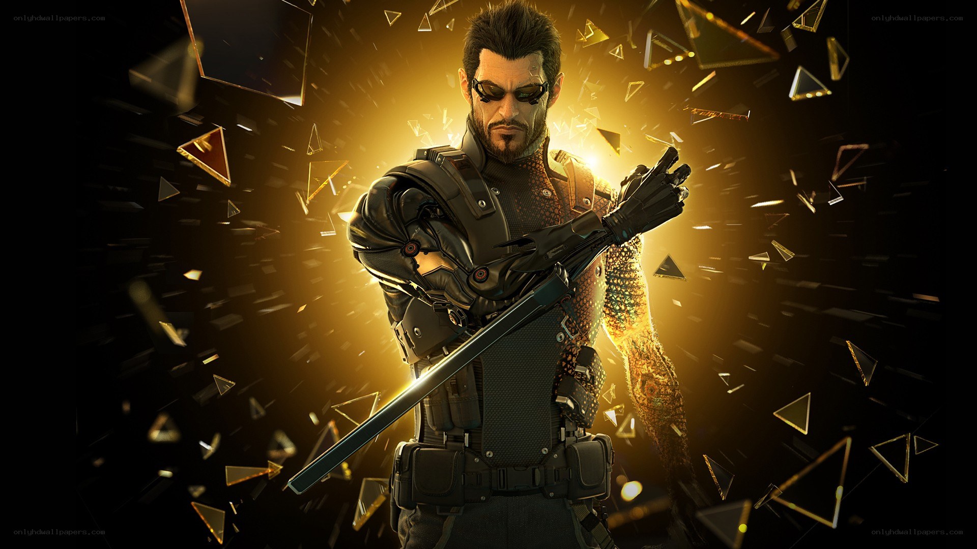 cyberpunk warrior with sword
