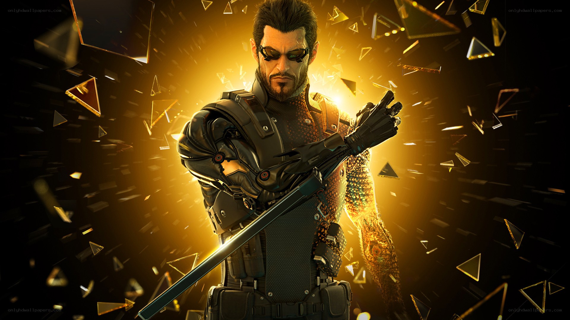 cyberpunk warrior with sword