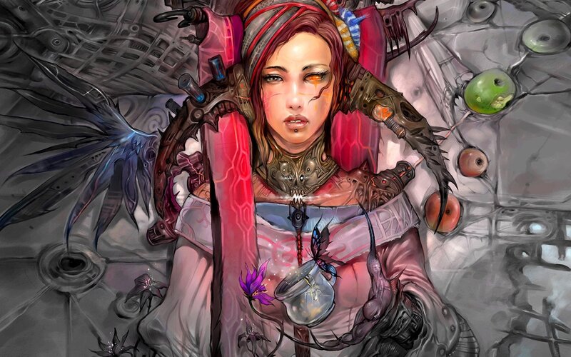 cyberpunk warrior woman