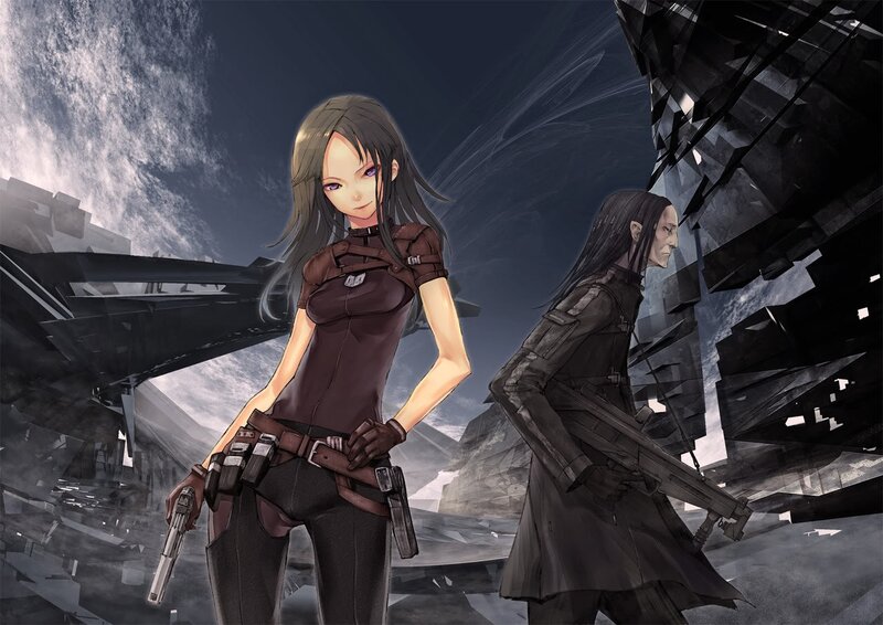 cyberpunk warriors in ruins