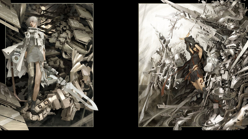 cyberpunk warriors in wreckage