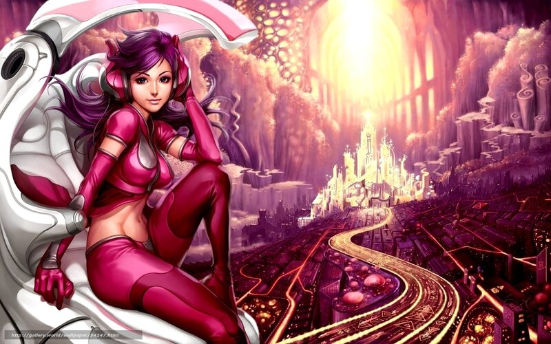 cyberpunk woman in futuristic city