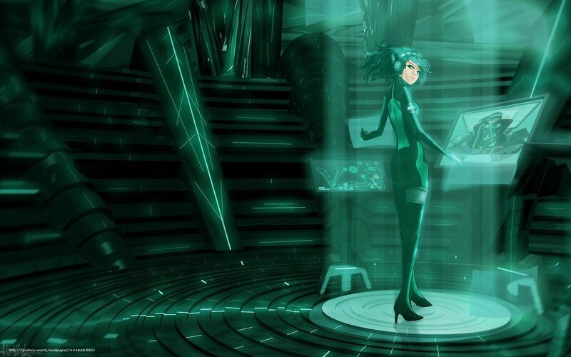 cyberpunk woman in green