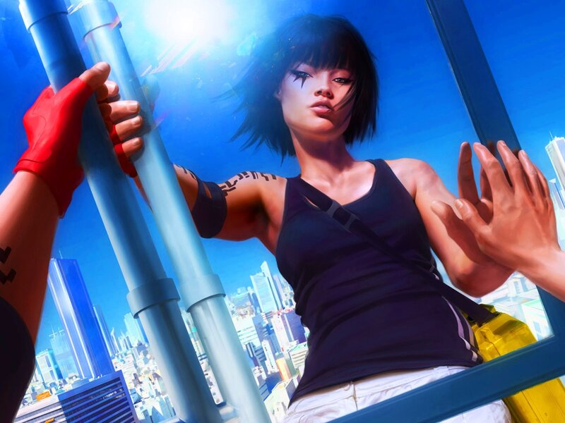 cyberpunk woman on rooftop