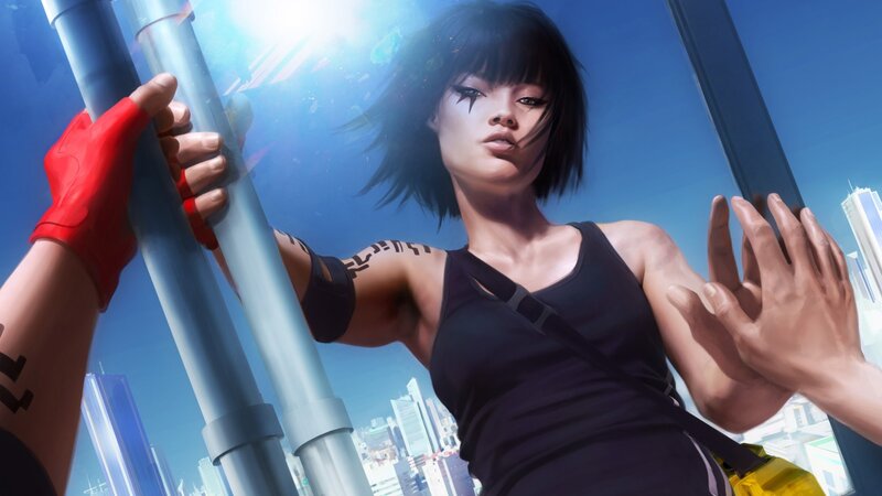cyberpunk woman on rooftop