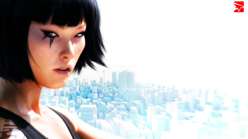 cyberpunk woman with cityscape