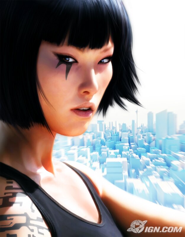 cyberpunk woman with cityscape