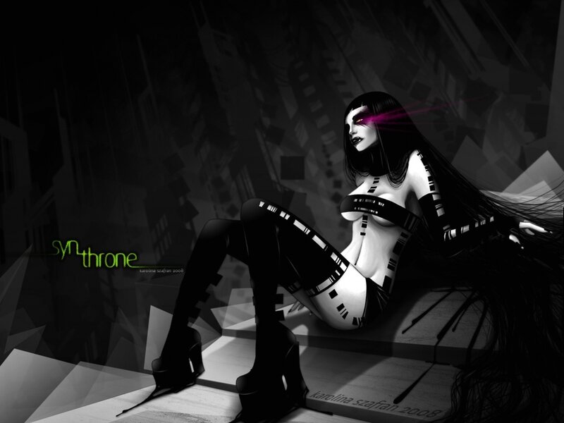 cyberpunk woman with glowing eyes