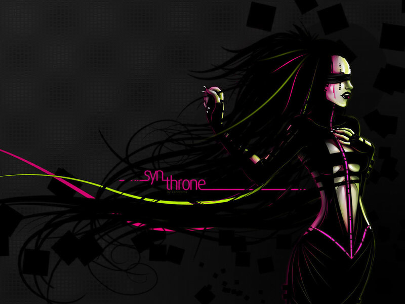 cyberpunk woman with glowing lines