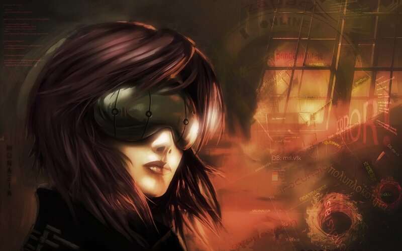 cyberpunk woman with goggles