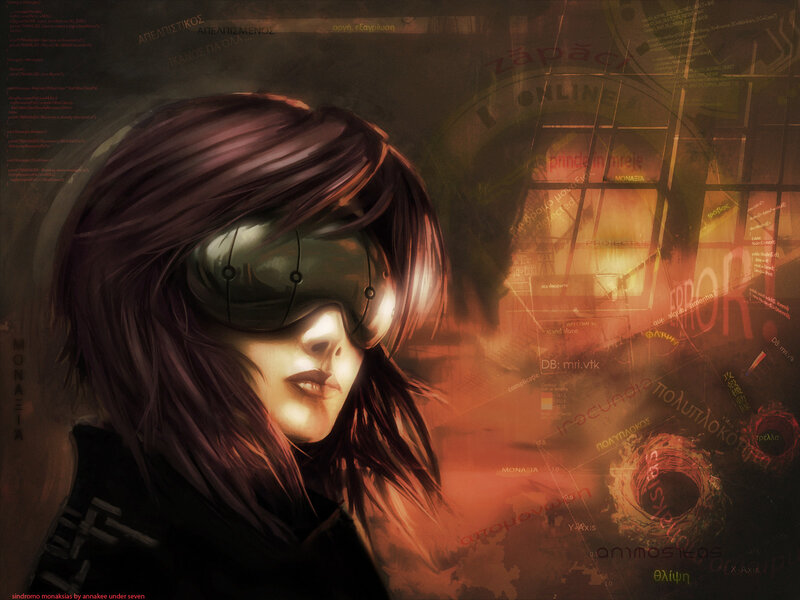 cyberpunk woman with goggles