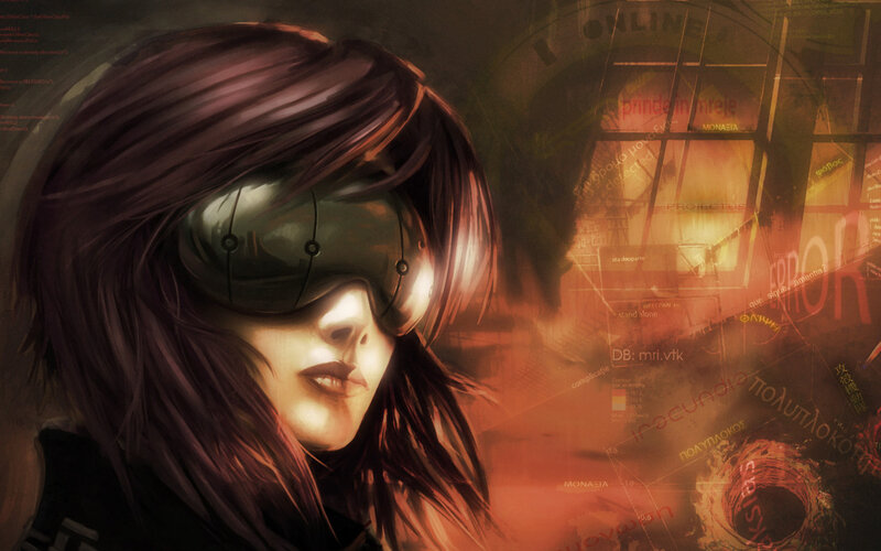 cyberpunk woman with goggles