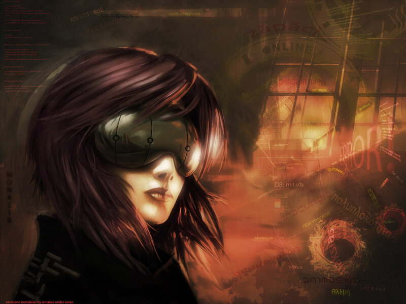 cyberpunk woman with goggles
