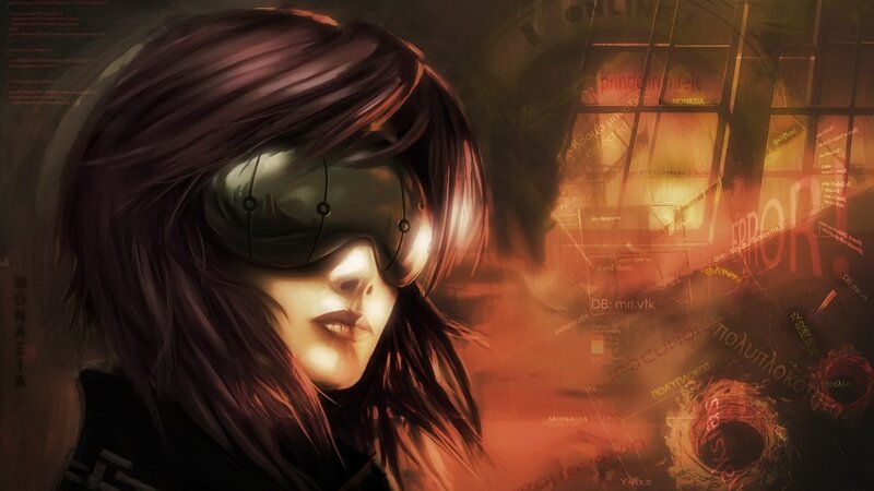 cyberpunk woman with goggles