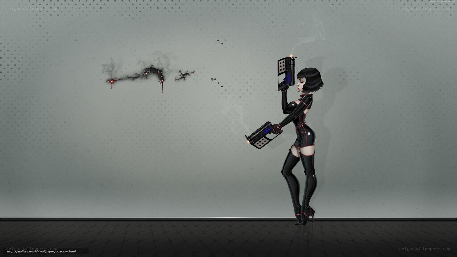 cyberpunk woman with guns