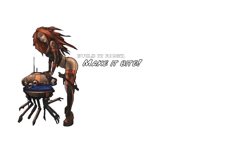 cyberpunk woman with robot