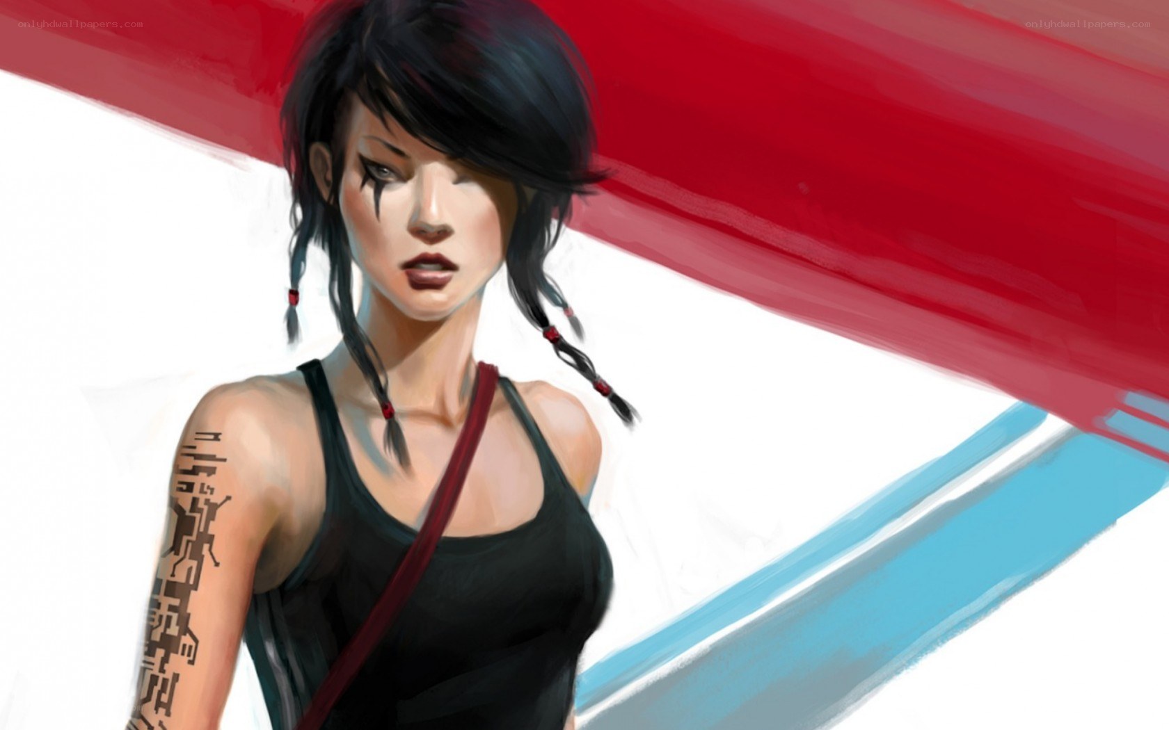 cyberpunk woman with tattoos