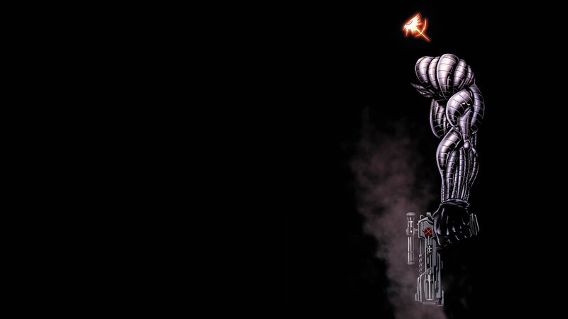 cyborg arm with weapon