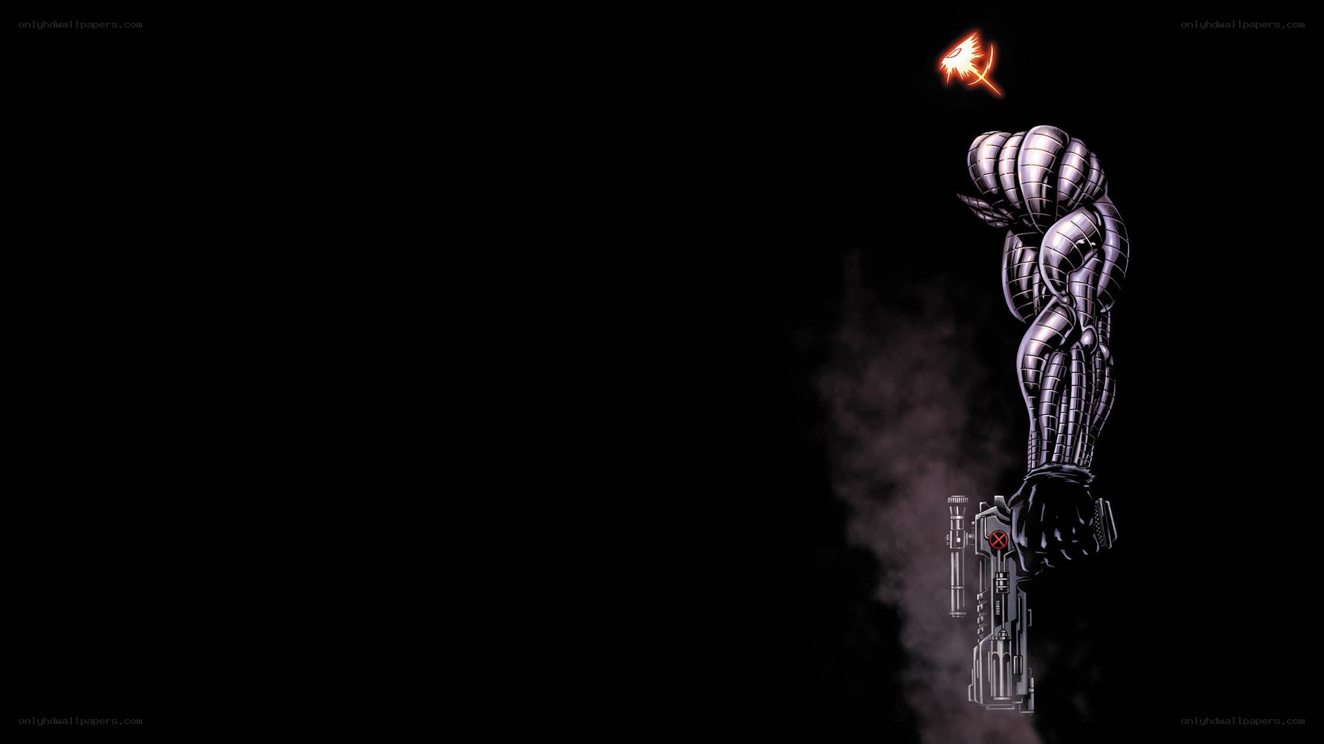 cyborg arm with weapon