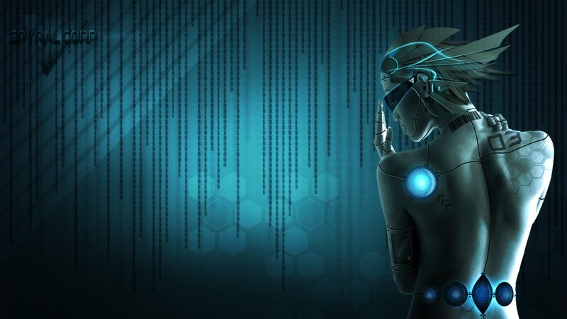 Cyborg Character — Blue
