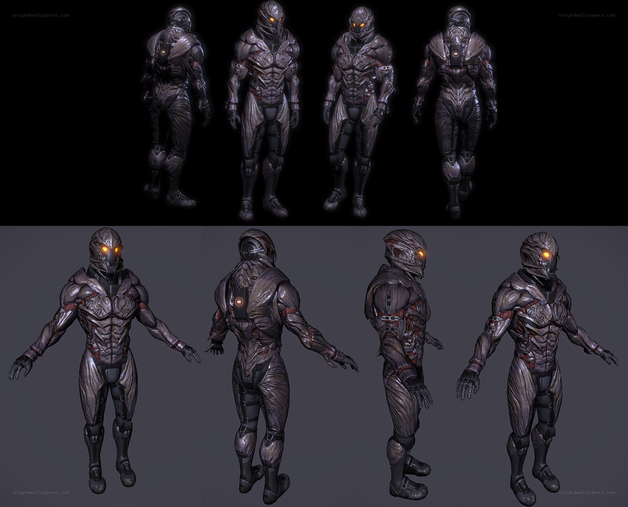 cyborg character concept art
