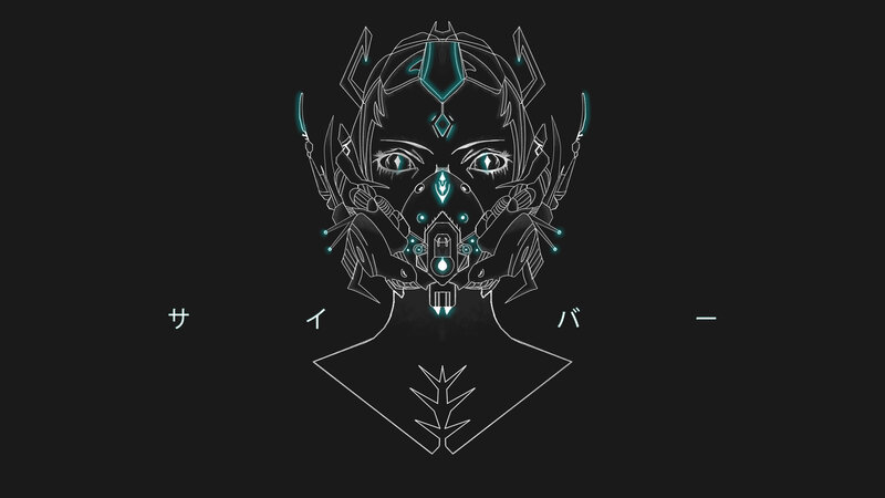 Cyborg Character Face — Black