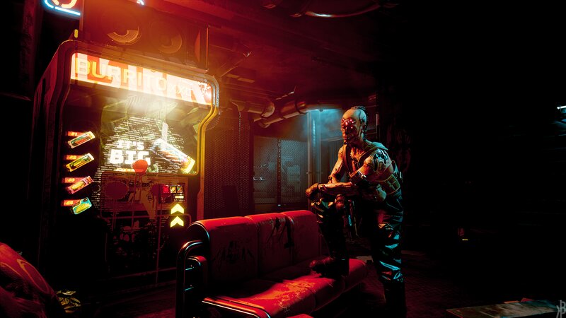 Cyborg Character in Arcade — Red