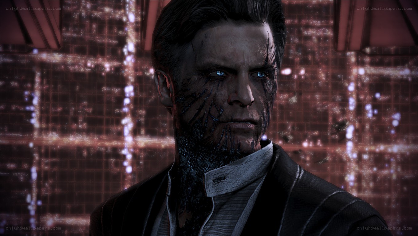 cyborg character in dark suit