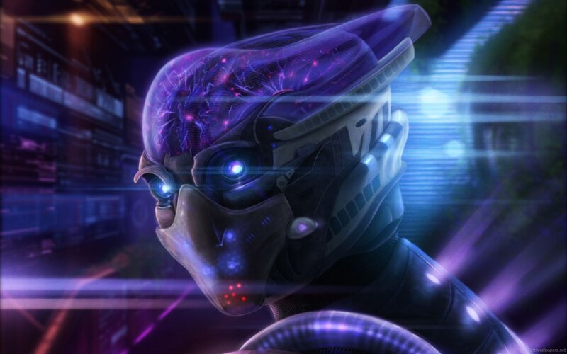 Cyborg Character in Helmet