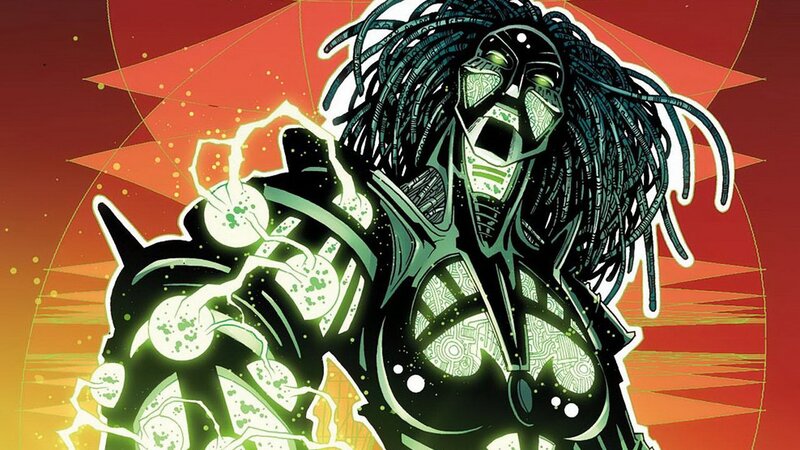 cyborg character with dreadlocks