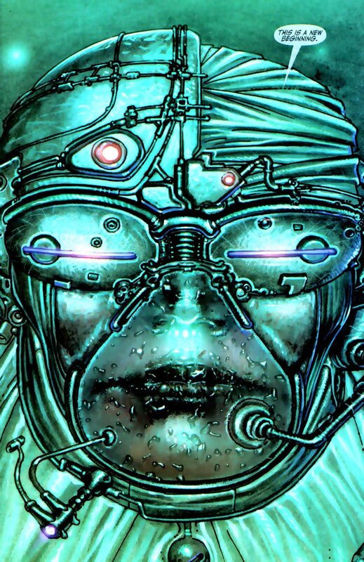 cyborg character with glowing eyes