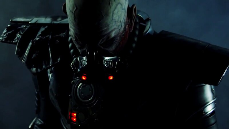 Cyborg Character with Glowing Lights