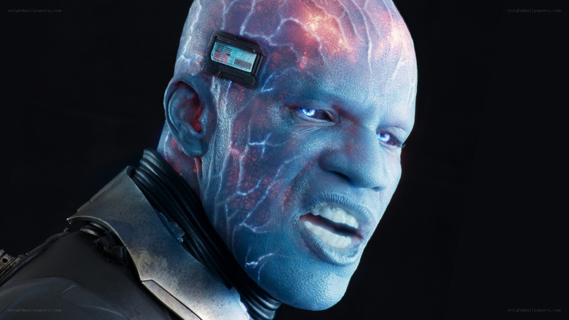 cyborg character with glowing skin