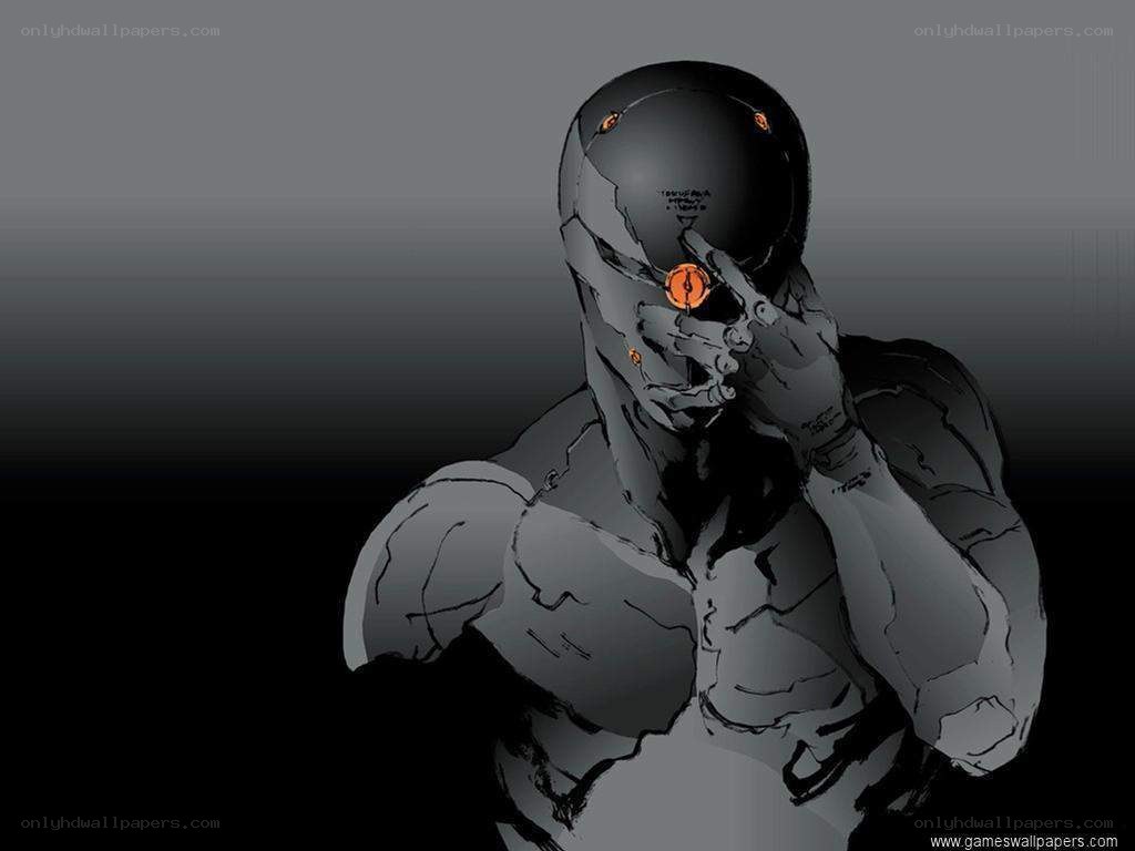 cyborg character with orange lights