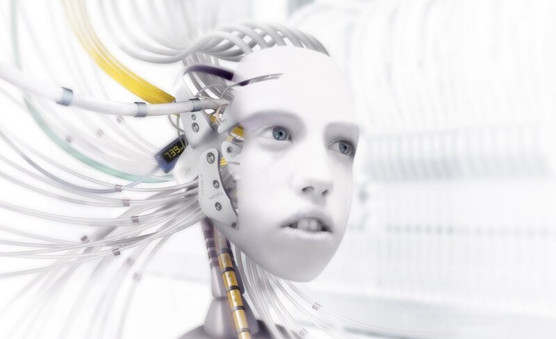 Cyborg Child Head — White