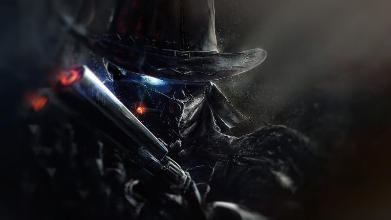 Cyborg Cowboy with Gun