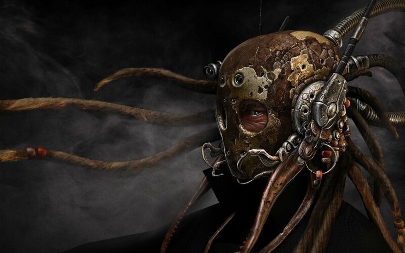 cyborg creature with tentacles