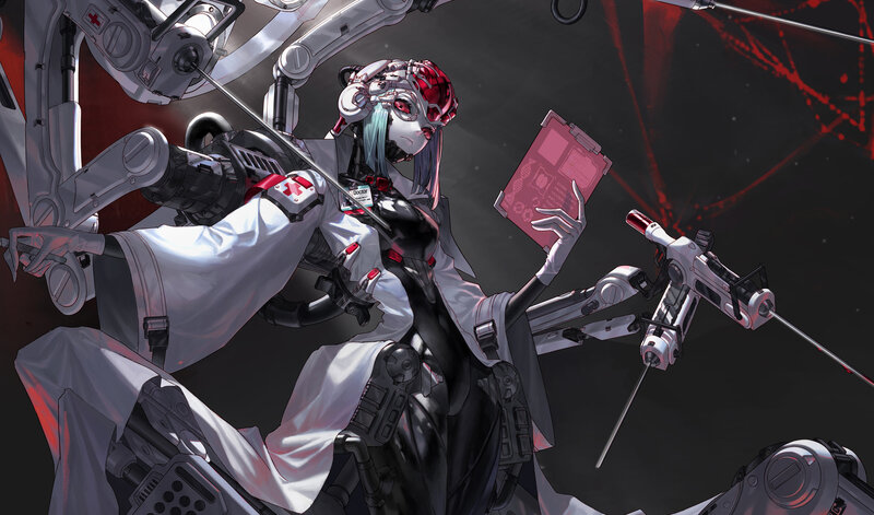 Cyborg Doctor with Robotic Arms