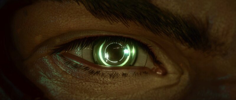 cyborg eye close-up