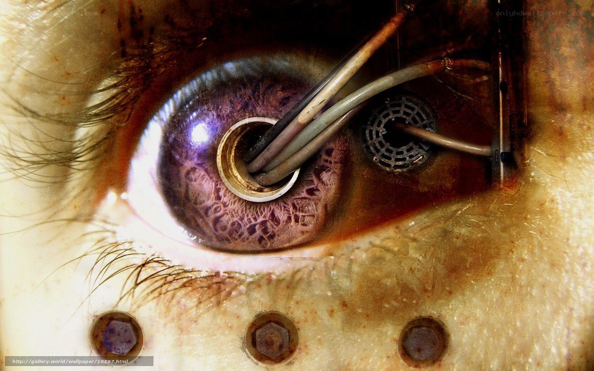cyborg eye with mechanical components