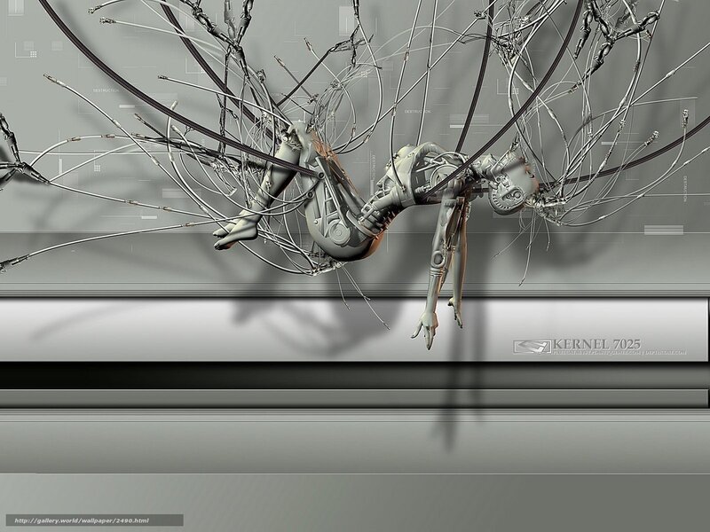 cyborg figure with wires
